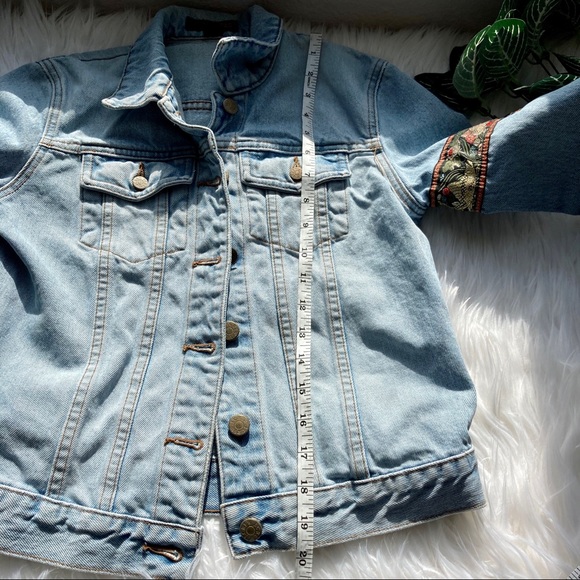 J. Crew Denim Jean Jacket Blue Koi Petite Coat XSP - Picture 9 of 11